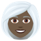 Woman- Dark Skin Tone- White Hair emoji on Emojione